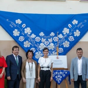 La reine Letizia d'Espagne lançait officiellement l'année scolaire dans une école à Torrejoncillo, près de Caceres, le 17 septembre 2019.