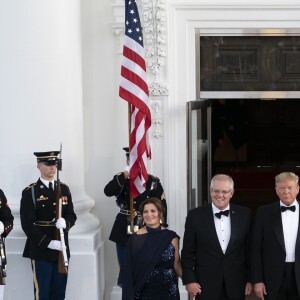 Le président Donald Trump et sa femme Melania Trump reçoivent le Premier ministre d'Australie Scott Morrison et sa femme à la Maison Blanche le 21 septembre 2019.