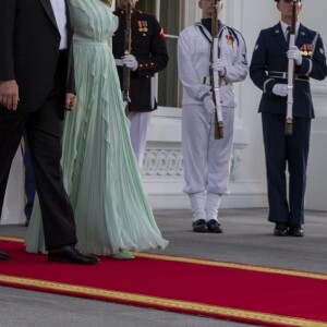 Le président Donald Trump et sa femme Melania Trump reçoivent le Premier ministre d'Australie Scott Morrison et sa femme à la Maison Blanche le 21 septembre 2019.