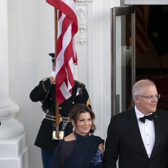 Le président Donald Trump et sa femme Melania Trump reçoivent le Premier ministre d'Australie Scott Morrison et sa femme à la Maison Blanche le 21 septembre 2019.