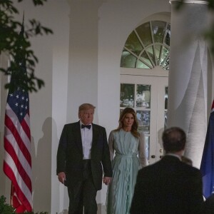 Le président Donald Trump et sa femme Melania Trump reçoivent le Premier ministre d'Australie Scott Morrison et sa femme à la Maison Blanche le 21 septembre 2019.