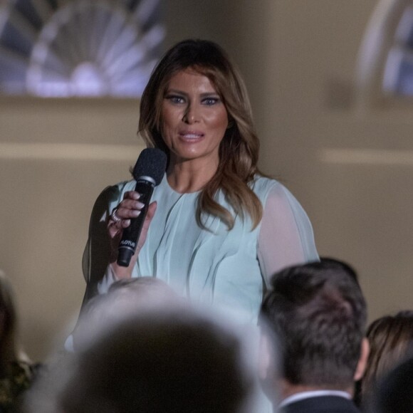 Le président Donald Trump et sa femme Melania Trump reçoivent le Premier ministre d'Australie Scott Morrison et sa femme à la Maison Blanche le 21 septembre 2019.