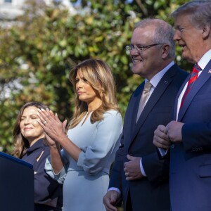 Le président Donald Trump et sa femme Melania Trump reçoivent le Premier ministre d'Australie Scott Morrison et sa femme à la Maison Blanche le 21 septembre 2019.