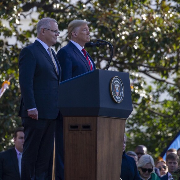 Le président Donald Trump et sa femme Melania Trump reçoivent le Premier ministre d'Australie Scott Morrison et sa femme à la Maison Blanche le 21 septembre 2019.