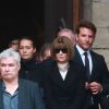Anna Wintour et Bradley Cooper à l'issue des obsèques du photographe allemand Peter Lindbergh en l'église Saint-Sulpice à Paris le 24 septembre 2019.