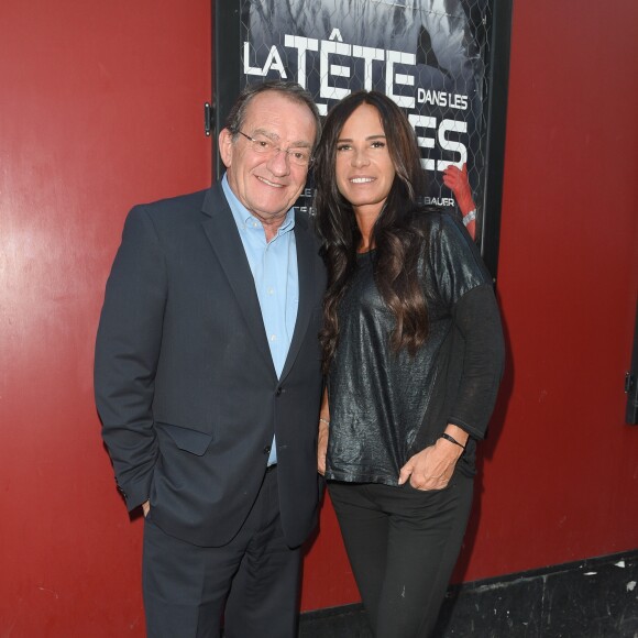 Jean-Pierre Pernaut et sa femme Nathalie Marquay - Les célébrités lors de la générale de la pièce de théâtre "La Tête Dans Les Etoiles" au Théâtre de la Gaîté-Montparnasse à Paris, France, le 24 mai 2018. © /Bestimage