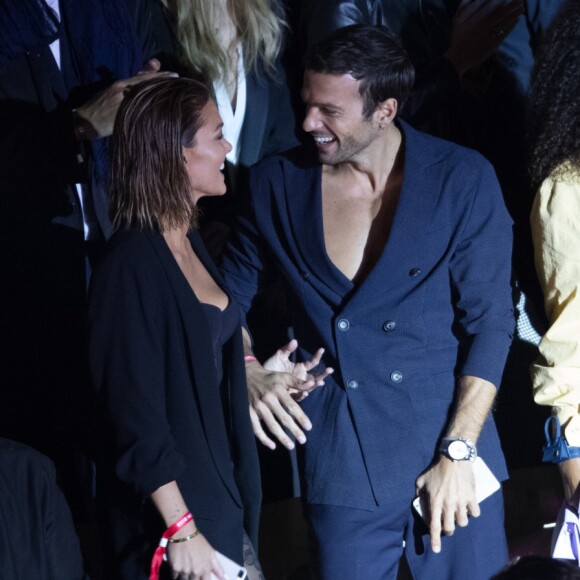 Caroline Receveur, Hugo Philip, Tina Kunakey et Niels Schneider assistent au défilé Etam Live Show 2019 au Stade Roland Garros à Paris le 24 septembre 2019. © Rachid Bellak / Bestimage