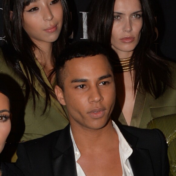 Kim Kardashian, Olivier Rousteing et Kendall Jenner - Gala "Vogue Paris Foundation" au Palais Galliera à Paris le 9 juillet 2014.
