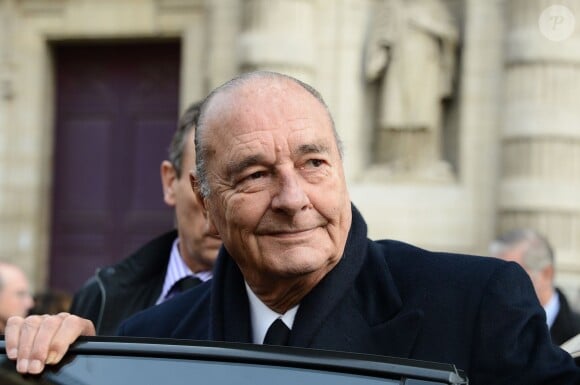 Jacques Chirac à l'enterrement de Maurice Ulrich, à Paris le 20 novembre 2012.