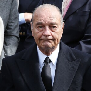 Jacques Chirac - Obsèques de Antoine Veil au cimetière du Montparnasse à Paris. Le 15 avril 2013