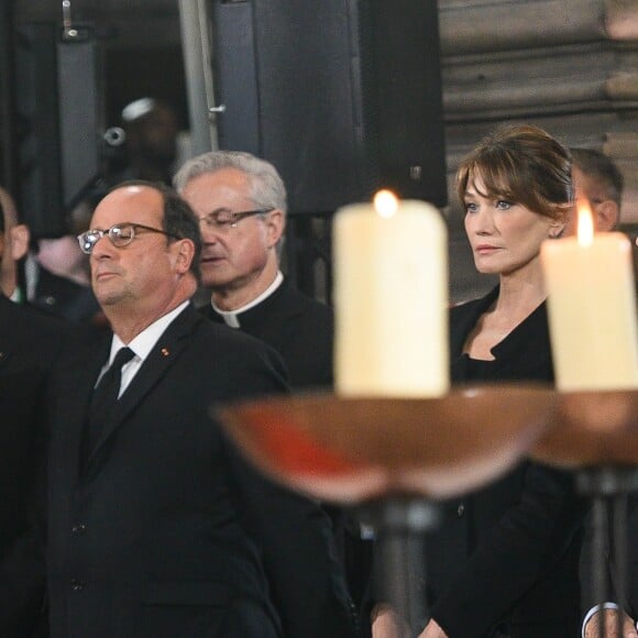 François Hollande, Carla Bruni-Sarkozy, Nicolas Sarkozy, Valery Giscard d'Estaing et sa femme Anne-Aymone , Richard Ferrand et Gérard Larcher lors des Obsèques de Jacques Chirac à Paris le 30 Septembre 2019. ©Eliot Blondet / Pool / Bestimage