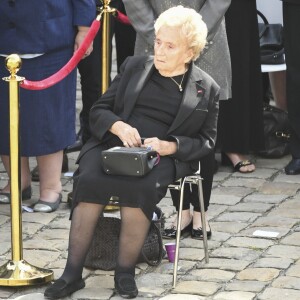 Bernadette Chirac et sa fille Claude Chirac - Hommage national à Simone Veil (femme politique et rescapée de la Shoah) dans la cour d'Honneur des Invalides à Paris, France, le 5 juillet 2017. Simone Veil reposera avec son mari au Panthéon. © Pierre Perusseau/Bestimage