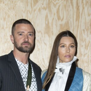 Justin Timberlake et sa femme Jessica Biel - Photocall du défilé de mode PAP femme printemps-été 2020 Louis Vuitton à Paris. Le 1er octobre 2019 © Olivier Borde / Bestimage