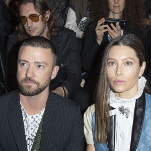 Justin Timberlake et sa femme Jessica Biel - Front Row du défilé de mode PAP femme printemps-été 2020 Louis Vuitton à Paris. Le 1er octobre 2019 © Olivier Borde / Bestimage