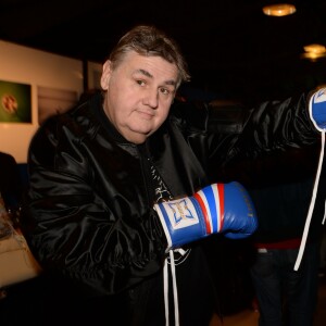 Exclusif - Pierre Ménès - Célébrités au cocktail après le deuxième combat professionnel "La conquête" du français T. Yoka contre l'américain J. Rice au Zénith de Paris, France, le 14 octobre 2017. Tony remporte aux points son deuxième combat professionnel contre l'Américain. © Rachid Bellak/Bestimage