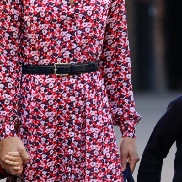Le prince William, duc de Cambridge, et Catherine (Kate) Middleton, duchesse de Cambridge, accompagnent le prince George et la princesse Charlotte pour leur rentrée scolaire à l'école Thomas's Battersea à Londres, Royaume Uni, le 5 septembre 2019.