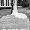 Mariage de Justin Bieber et Hailey Baldwin- 30 septembre 2019- Longue traine avec l'inscription "Jusqu'à ce que la mort nous sépare"