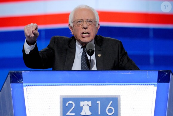 Bernie Sanders - Premier jour de la Convention Nationale Démocrate à Philadelphie. Le 25 juillet 2016