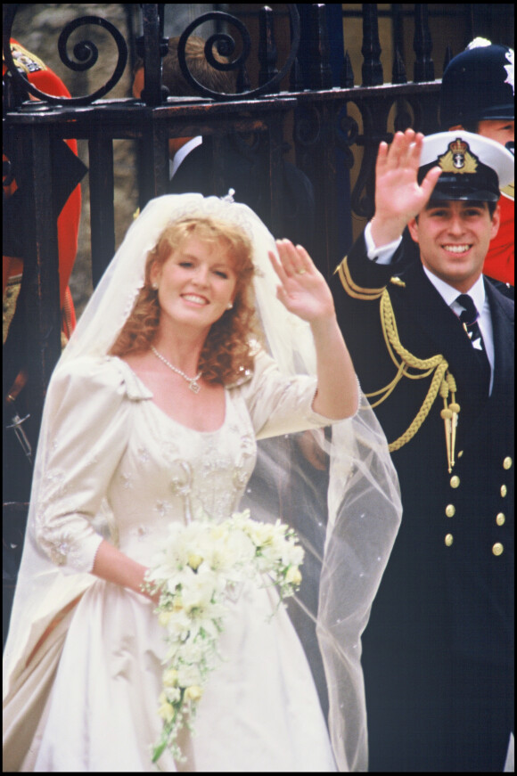 Sarah Ferguson et le prince Andrew lors de leur mariage en 1986.