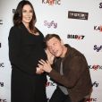 Nick Carter et sa femme Lauren Kitt Carter enceinte - Première du film "Syfy's 'Dead 7" à Los Angeles le 1er avril 2016.
