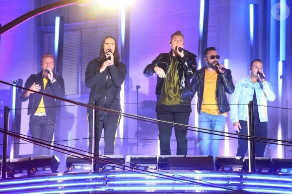 Les Backstreet Boys sur le toit du Radio City Music Hall lors des MTV Video Music Awards 2018 à New York, le 20 août 2018.