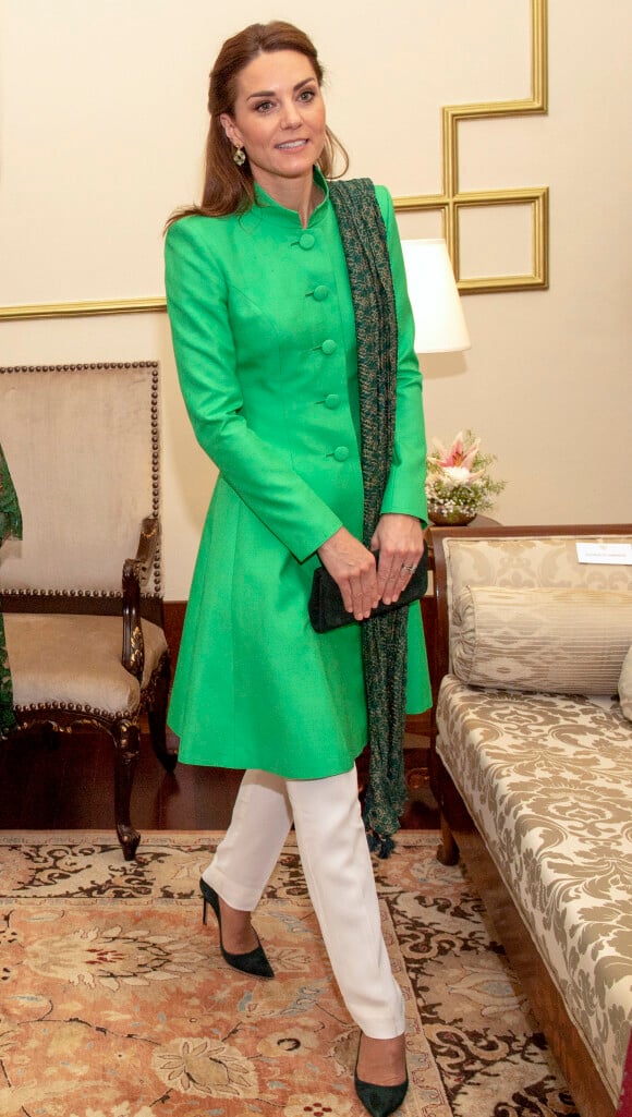 Catherine Kate Middleton, duchesse de Cambridge - Le duc et la duchesse de Cambridge lors d'un rencontre avec le président du Pakistan à Islamabad le 15 octobre 2019.