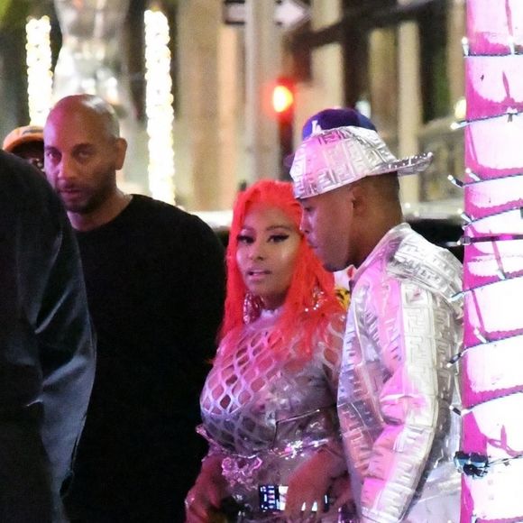 Nicki Minaj et son fiancé Kenneth Petty arrivent à la boutique FENDI sur Rodeo Drive pour la soirée de lancement de la collaboration 'Fendi Prints On' à Beverly Hills, le 15 octobre 2019.