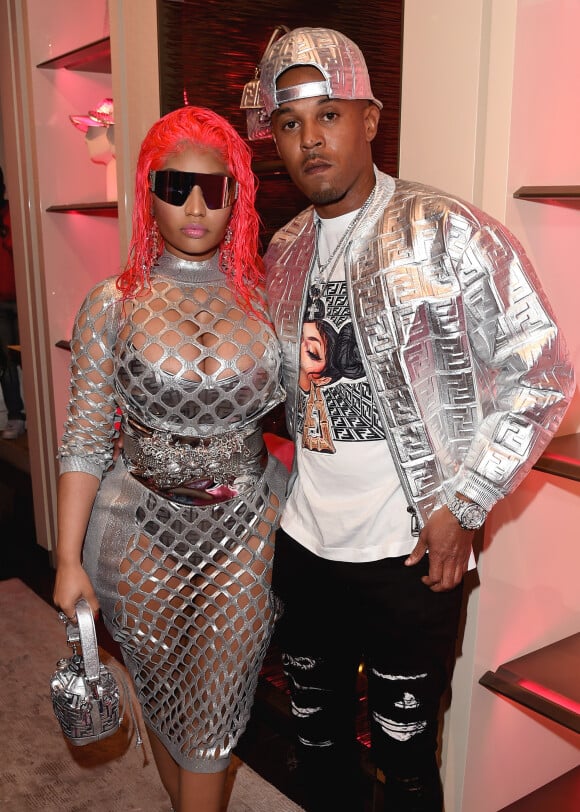 Nicki Minaj et son fiancé Kenneth Petty assistent à la soirée de lancement de la collaboration 'Fendi Prints On' au magazine FENDI à Beverly Hills, le 15 octobre 2019.