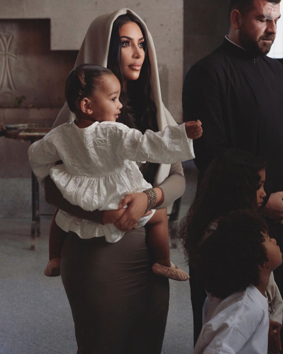 Kim Kardashian et ses enfants Chicago, Saint et North West. Octobre 2019.