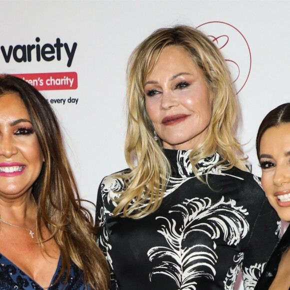 Maria Bravo, Melanie Griffith, Eva Longoria au photocall de la soirée "Global Gift Gala" au Kimpton Fitzroy à Londres, le 17 octobre 2019.