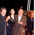 Alain Chabat, Monica Belluccu et Gérard Depardieu à la première du film "Astérix et Obélix mission Cléopâtre en Italie en 2002.