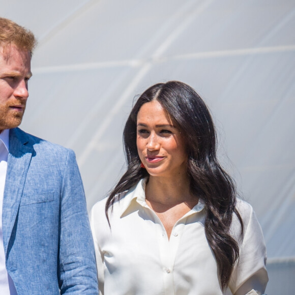 Le prince Harry, duc de Sussex, et Meghan Markle, duchesse de Sussex, visite l'association "Yes" (Youth Employment Service) qui oeuvre pour résoudre le problème du chômage des jeunes en Afrique du Sud. Johannesburg, le 2 octobre 2019.