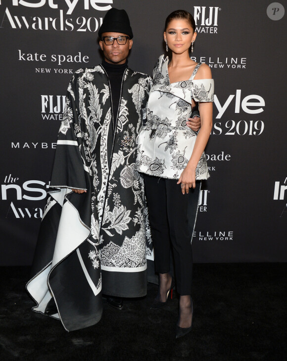 Law Roach et Zendaya au photocall de la 5ème édition des "InStyle Awards" au Getty Center à Los Angeles, le 21 octobre 2019.