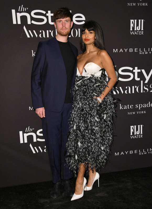 James Blake et Jameela Jamil au photocall de la 5ème édition des "InStyle Awards" au Getty Center à Los Angeles, le 21 octobre 2019.