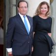 François Hollande president de la republique et Valerie Trierweiler - Diner en l'honneur de Mr Joachim Gauck president federal d'Allemagne au palais de l'Elysee a Paris le 3 septembre 2013.