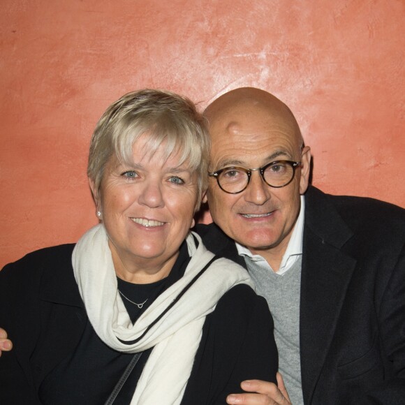 Mimie Mathy et son mari Benoist Gérard lors de la représentation du spectacle "Alex Lutz" à l'Olympia à Paris, le 8 février 2018. © Guirec Coadic/Bestimage