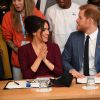 Meghan Markle et le prince Harry participent à une réunion sur l'égalité des genres avec les membres du Queen's Commonwealth Trust (dont elle est vice-présidente) et du sommet One Young World au château de Windsor, le 25 octobre 2019.