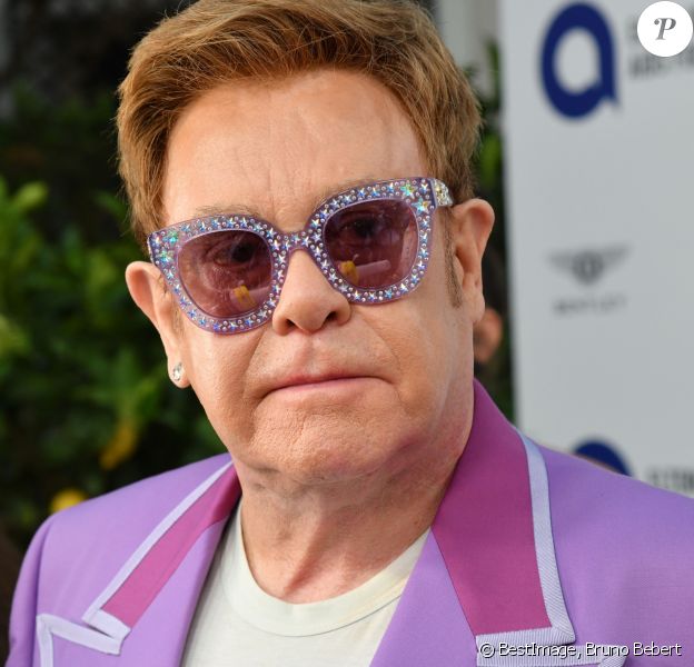 Elton John et son mari David Furnish à la Midsummer Party au profit de la Elton John Aids Fondation à la Villa Dorane au Cap d'Antibes en France, le 24 juillet 2019. © Bruno Bebert/Bestimage