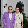 Elton John et son mari David Furnish à la Midsummer Party au profit de la Elton John Aids Fondation à la Villa Dorane au Cap d'Antibes en France, le 24 juillet 2019. © Bruno Bebert/Bestimage