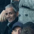 Oli (Olivio Ordonez) et Kad Merad dans les tribunes lors du match de Ligue 1 "PSG - OM (4-0)" au Parc des Princes, le 27 octobre 2019. © Cyril Moreau/Bestimage