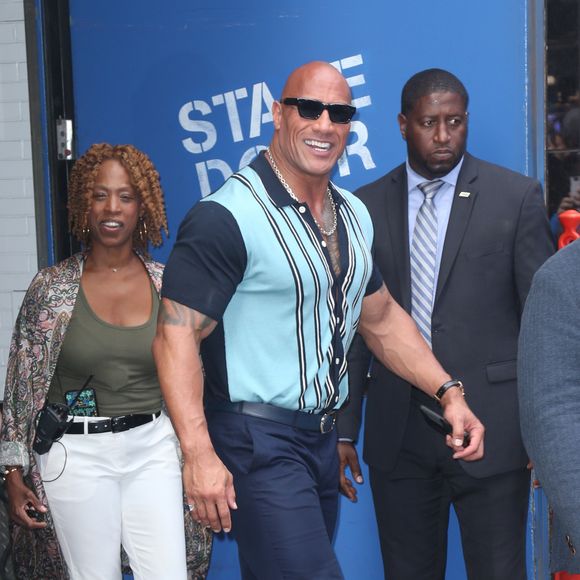 Dwayne Johnson alias The Rock à la sortie des studios de Good Morning America, New York, le 31 Juillet 2019.