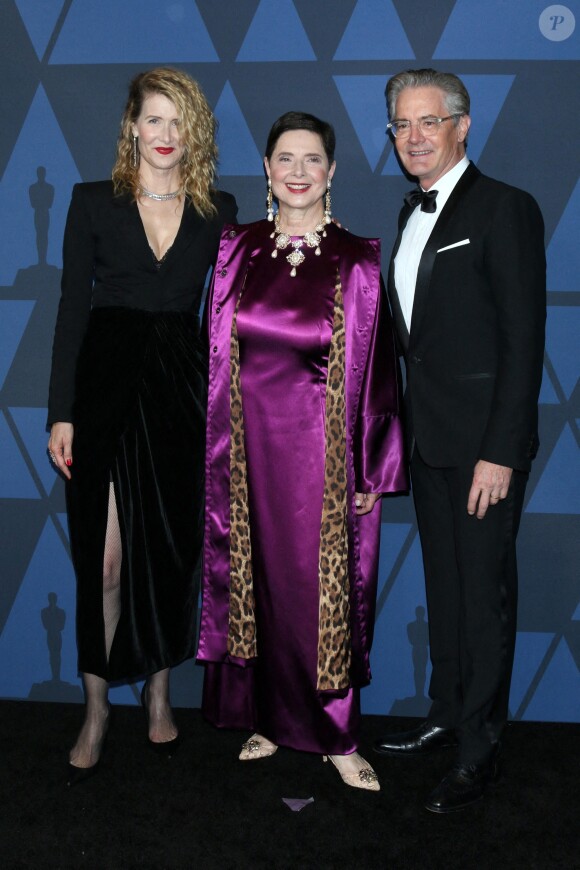 Laura Dern, Isabella Rossellini et Kyle MacLachlan assistent à la 11ème édition des "Governors Awards" au Hollywood & Highland Center à Los Angeles, le 27 octobre 2019.