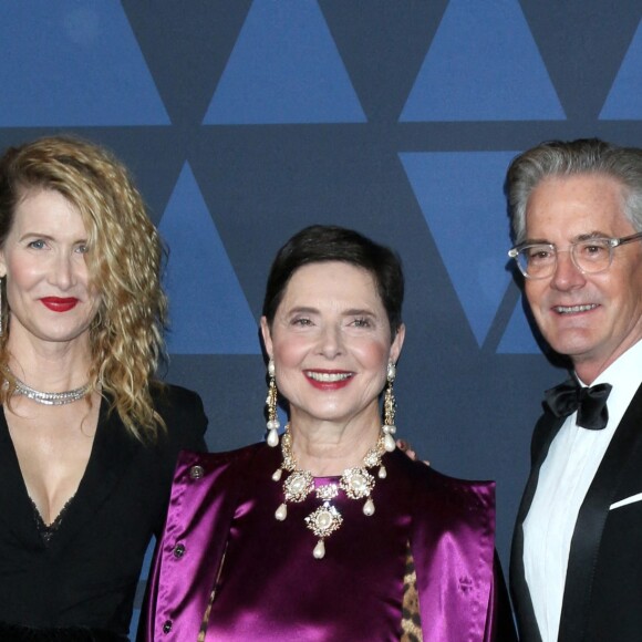Laura Dern, Isabella Rossellini et Kyle MacLachlan assistent à la 11ème édition des "Governors Awards" au Hollywood & Highland Center à Los Angeles, le 27 octobre 2019.