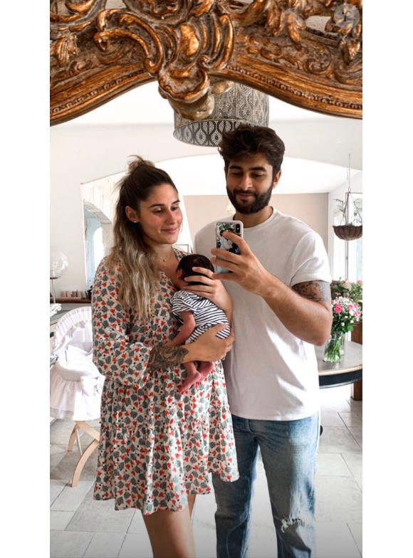 Jesta et Benoît de "Koh-Lanta" avec bébé Juliann, le 20 juillet 2019.