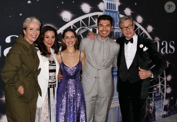 Emma Thompson, Michelle Yeoh, Emilia Clarke, Henry Golding et Paul Feig assistent à l'avant-première du film 'Last Christmas' à New York, le 29 octobre 2019. © Nancy Kaszerman / Zuma Press / Bestimage