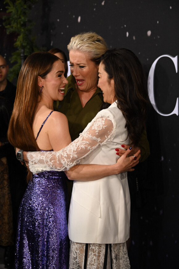 Emilia Clarke, Emma Thompson et Michelle Yeoh assistent à l'avant-première du film 'Last Christmas' à New York, le 29 octobre 2019.