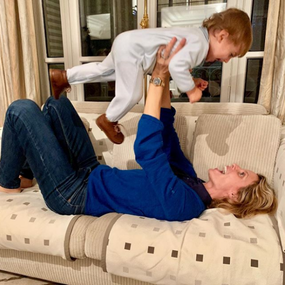 Sylvie Tellier et son plus jeune fils, Roméo, sur Instagram le 14 octobre 2019.