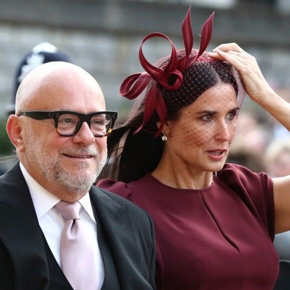 Demi Moore - Les invités arrivent à la chapelle St. George pour le mariage de la princesse Eugenie d'York et Jack Brooksbank au château de Windsor, Royaume Uni, le 12 octobre 2018.