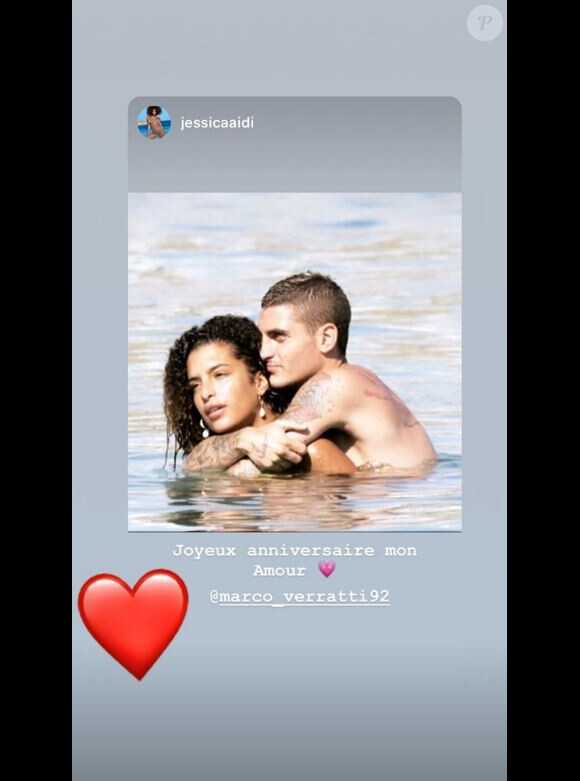Jessica Aidi souhaite un joyeux anniversaire à son "amour" Marco Verratti sur Instagram le 5 novembre 2019.
