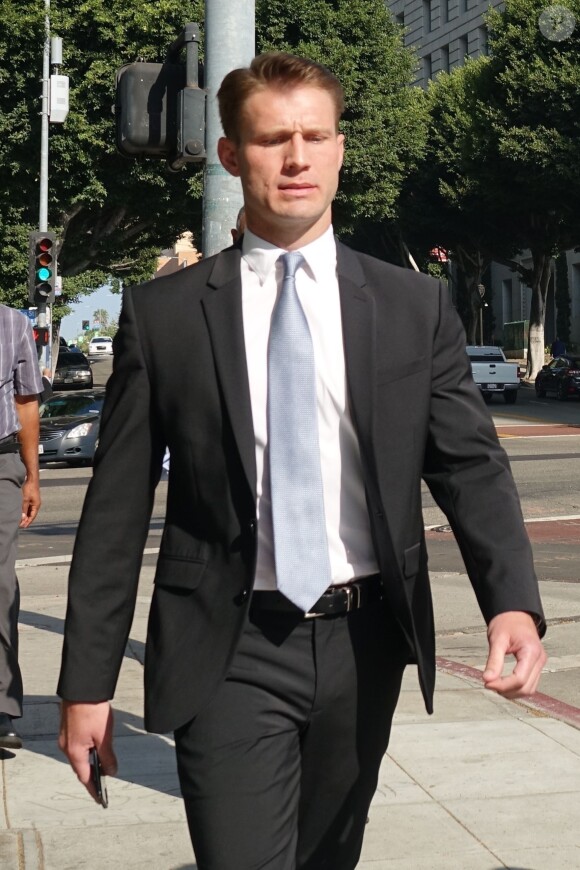 Exclusif - Brian Hickerson (ex compagnon de Hayden Panettiere) arrive au tribunal à Los Angeles. Le 24 septembre 2019.